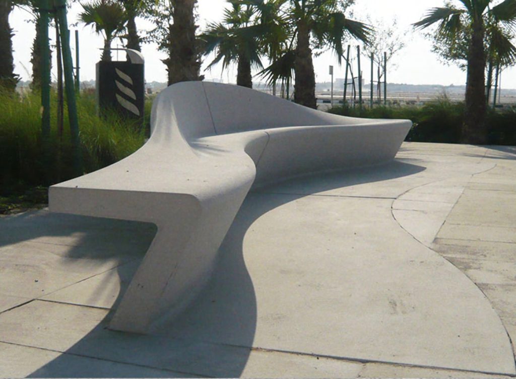 Precast concrete bench